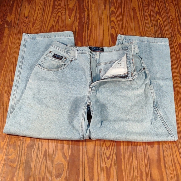 CY•BORG Baggy Jeans 34 Light Blue 90's Cyborg - Picture 3 of 11